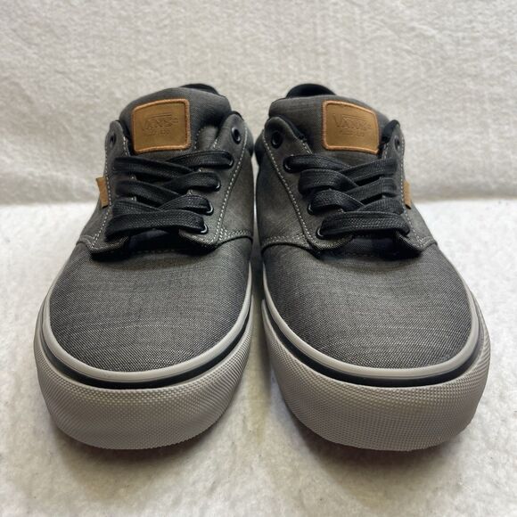 Vans Sneakers Men 9 Gray Brown Atwood Deluxe Textile Gum Sole Padded Skate Shoes - Picture 3 of 9